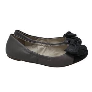 All Black Footwear gray and black sparkle bow flats size 39.5